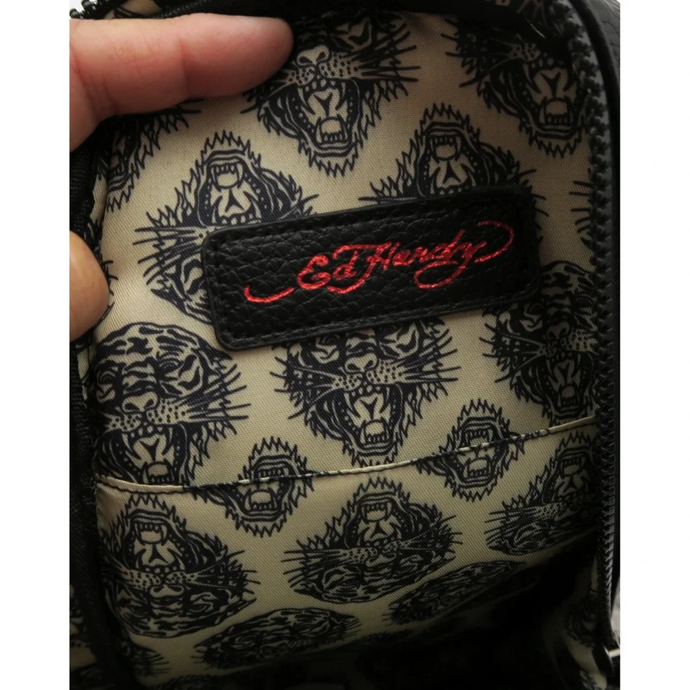 Ed Hardy Mens Black Eagle Skull Sling Bag Crossbody Backpack NEW